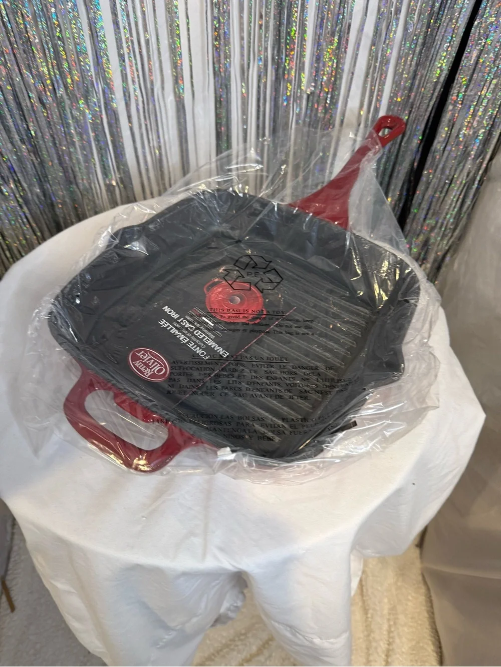 Cast Iron Square Grill Skillet - Red - Picture 5 of 10